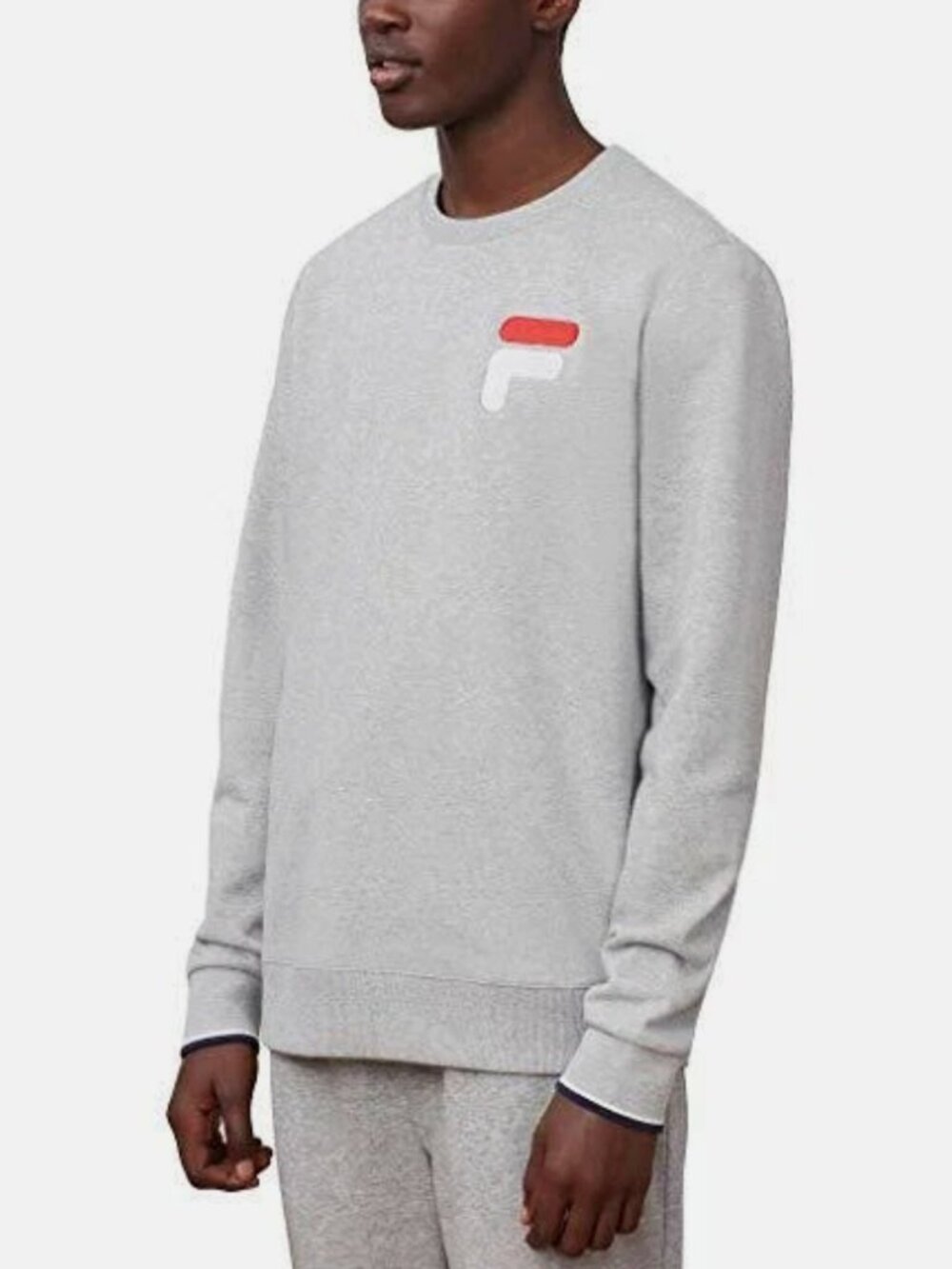 Fila logo grey sweatshirt lounge athletic gym casual streetwear blokecore casual - Picture 15 of 15